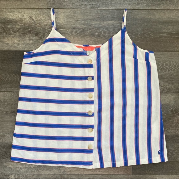 Joules Tops - joules white & blue stripe carper button-up camisole size 12